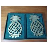 Williamsburg Virginia MetalCrafters: (2) 1999 trivets; 2001 door stop; Skelton key