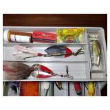 Plano Tackle box with lures, flies and tackle...some Heddon