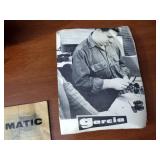 2 fishing reels Garcia ABU-Matic 170 spincast reel; Perrine Pemco Fly reel made in Minneapolis No.85;