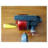 2 fishing reels Garcia ABU-Matic 170 spincast reel; Perrine Pemco Fly reel made in Minneapolis No.85;