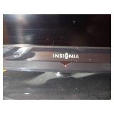 Insignia TV and Panasonic DVD player with remotes.