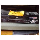 Insignia TV and Panasonic DVD player with remotes.