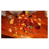 Antique Fly lures, some Heddon we think; 2 aluminum metal belt bait holders