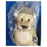 Health Touch Neck Massager with a dog design, featuring relaxing vibration and a Lion Stuffed Animal - Unused