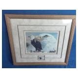 American Bald Eagle Foundation - Ltd.Ed. Print & Stamp 1984 by Mario Fernandez. Double Signed