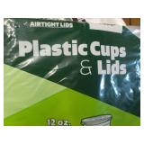 100 Sets 12 oz Plastic Cups and Lid...