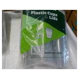 100 Sets 12 oz Plastic Cups and Lid...