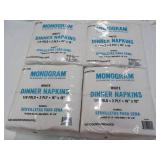 500 Monogram White Dinner Napkins...