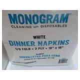 500 Monogram White Dinner Napkins...