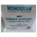 500 Monogram White Dinner Napkins...