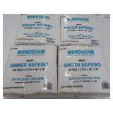 500 Monogram White Dinner Napkins...