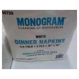 500 Monogram White Dinner Napkins...