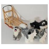 American Girl Doll Wood Dog Sled Plus and American Girl Doll Husky Figurine
