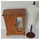 Wooden Jewelry Box/Doll Armoire Plus Doll Dress Form