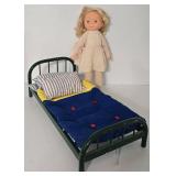 Green Metal Doll Bed + My Friend, Mandy Doll