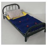 Green Metal Doll Bed + My Friend, Mandy Doll