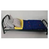 Green Metal Doll Bed + My Friend, Mandy Doll