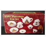 17 Piece Porcelain Miniature Tea Set