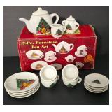 17 Piece Porcelain Miniature Tea Set