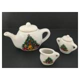 17 Piece Porcelain Miniature Tea Set