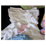 American Girl Bitty Baby Doll Clothing and Wicker Storage Box