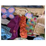 American Girl Bitty Baby Doll Clothing and Wicker Storage Box