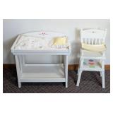American Girl Bitty Baby Highchair and Changing Table