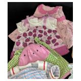 American Girl Bitty Baby Doll Clothing and Wicker Storage Box