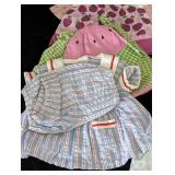 American Girl Bitty Baby Doll Clothing and Wicker Storage Box