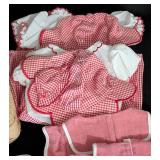 American Girl Bitty Baby Doll Clothing and Wicker Storage Box