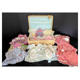 American Girl Bitty Baby Doll Clothing and Wicker Storage Box
