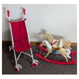 American Girl Bitty Baby Doll Stroller and Rocking Horse