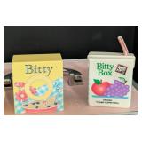 Pair of American Girl Bitty Baby Storage Boxes and Doll Toys