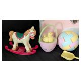 Pair of American Girl Bitty Baby Storage Boxes and Doll Toys