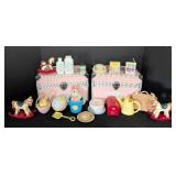 Pair of American Girl Bitty Baby Storage Boxes and Doll Toys