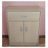 Small Blonde Wood Storage Cabinet
