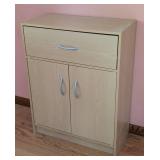 Small Blonde Wood Storage Cabinet