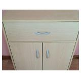 Small Blonde Wood Storage Cabinet