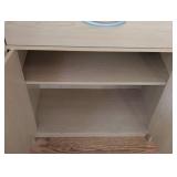 Small Blonde Wood Storage Cabinet