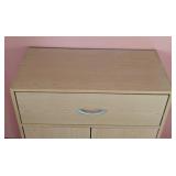 Small Blonde Wood Storage Cabinet