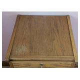 Small Oak File Two Drawer Cabinet