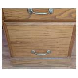 Small Oak File Two Drawer Cabinet