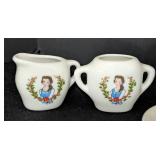 Miniature Mickey Mouse and Belle Disney Tea Sets