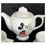Miniature Mickey Mouse and Belle Disney Tea Sets