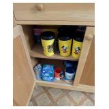 Blonde Wood Kitchen Storage Cabinet