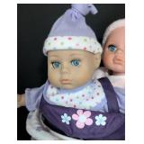 Three Battat Baby Dolls and Stroller