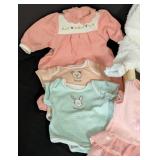 American Girl Bitty Baby Doll Clothing and Wicker Storage Box