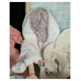 American Girl Bitty Baby Doll Clothing and Wicker Storage Box