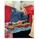 American Girl Bitty Baby Doll Clothing and Wicker Storage Box