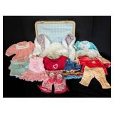 American Girl Bitty Baby Doll Clothing and Wicker Storage Box
